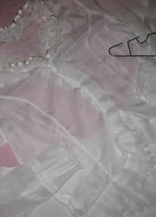 Шикарная прозрачная секси блузка пеньюар с рюшами оборкой нарядная легкая большой размер4 фото