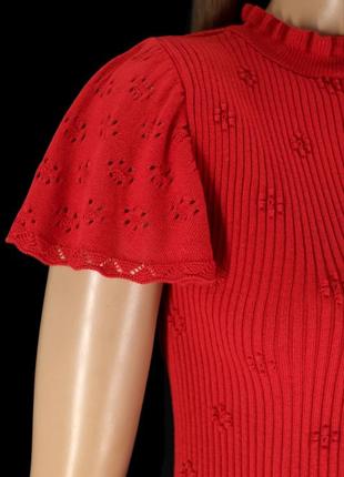 Брендовая красная хлопковая блузка "reserved". размер s.  сделано в турции.2 фото