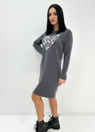 Тепла сукня з принтом "romance"