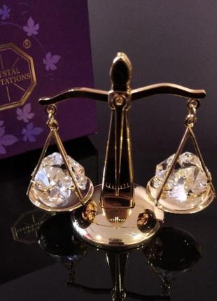 Терези swarovski 24k gold collection , ваги весы кантер libra феміда crystal temptations подарунок сувенір5 фото