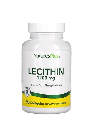 Natures plus лецитин 1200 мг - 90 капсул / сша2 фото