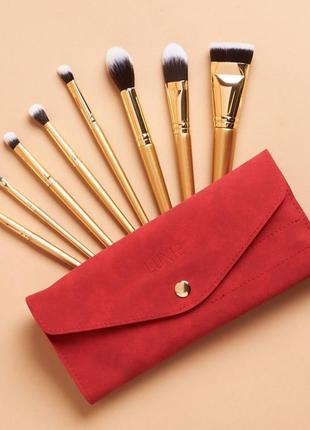 Набір пензлів для макіяжу luxie gitter and gold brush set