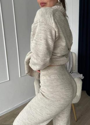 Женский костюм свитер + брюки из хлопка5 фото