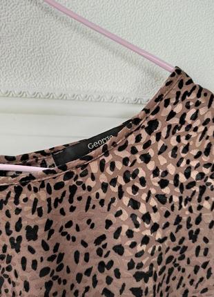Атласное платье длины мини в леопардовый принт george5 фото