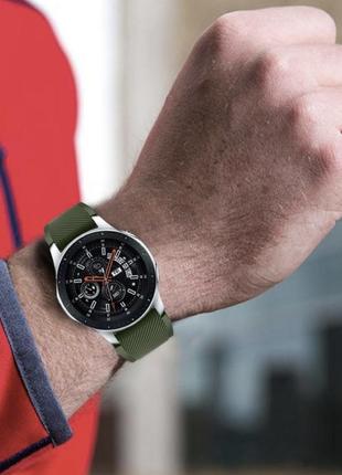 Ремешок 22 мм на часы samsung galaxy watch 46 mm/frontier/gear s3 хаки5 фото