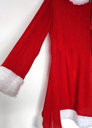Сукня санта клауса плаття місіс клаус новорічна червона з хутром новий рік корпоратив косплей жіноче доросле4 фото