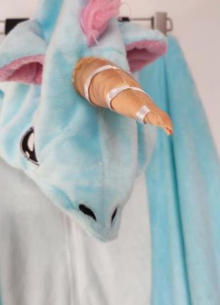 Divided h&amp;m Единорог кигуруми пижама детская маленькая эдинорог 🦄 голубая бирюзовая пони лошадка с рогом devided4 фото