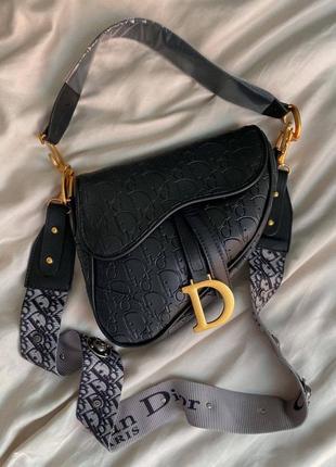 Женская сумка c.dior saddle black люкс качество