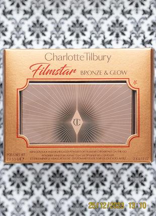 Палетка для контуринга charlotte tilbury filmstar bronze & glow contour & highlighter light medium