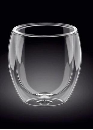 Стеклянный стакан для чая и кофе с двойными стенками и двойным дном а-плюс 7001 capuchino (380мл)3 фото