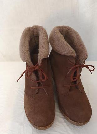Ботінки ботиночки бутельйони на цегейці кофейні коричневі зимові короткі