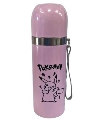 Детский термос нержавейка pokemon el-188 (350 ml) розовый