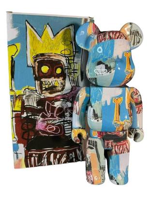 Колекційна іграшка jean-michel basquiat із серії bearbrick 28 см на подарунок