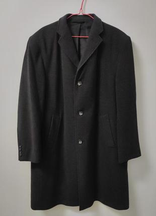 Пальто мужское темно серое черное pkz, размер xl - xxl.