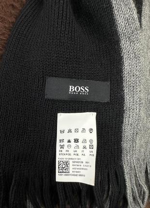 Hugo boss шарф базовый черный серый бахрома унисекс большой размер шерсть шерсть шерсть шерсть, вышитый шаль7 фото