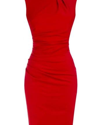 Базовое брендовое оригинальное красное платье платья футляр4 фото