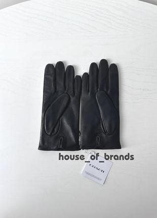 Coach leather tech gloves брендовые женские кожаные перчатки оригинал кожа на подарок жене подарок девушке5 фото