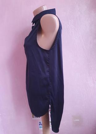 Блуза туніка темно синя3 фото
