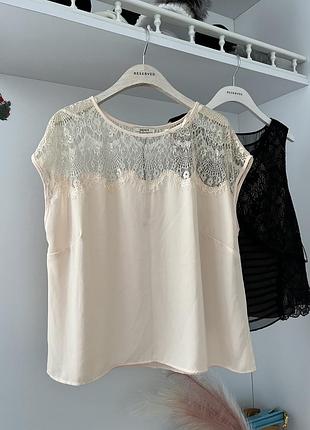 Нарядная кружевная блузка батал papaya