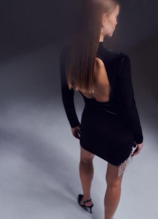 Жіноча сукня бархат зі стразами4 фото