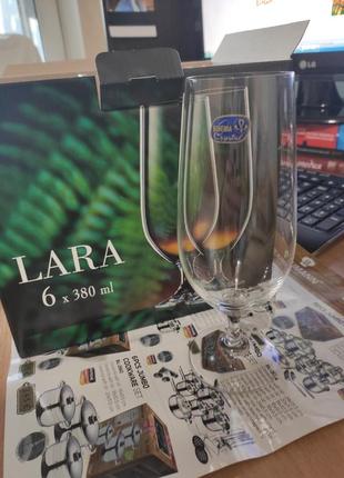 Набір бокалів для пива bohemia lara (380мл, 6 шт)