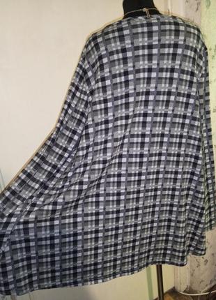 Стильная,трикотажная-стрейч блузка в клетку,с удлинённой спинкой,большого размера,gina3 фото