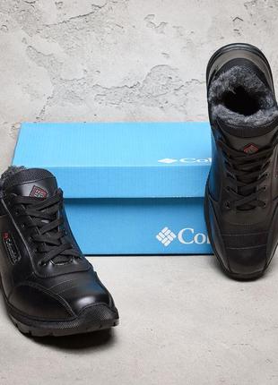 Мужские зимние кожаные ботинки columbia zk antishok winter shoes1 фото