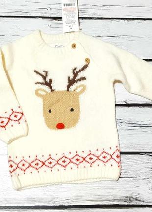 Дитяча тепла новорічна кофта дитячий теплий новорічний світшот светр на хлопчика чи дівчинку