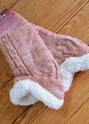 Мягкие домашние носки с противоскользящим эффектом, размер 39-42, цвет розовый