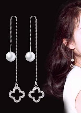 Срібні сережки-протяжки 925 проби