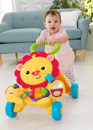 Оригінал інтерактивні ходунки штовхачі fisher-price музичний лев musical lion walker4 фото