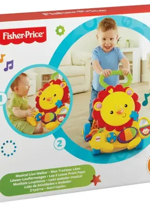 Оригінал інтерактивні ходунки штовхачі fisher-price музичний лев musical lion walker6 фото