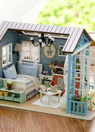 Кукольный домик cutebee. конструктор миниатюрный кукольный домик с подсветкой 210*125*155 мм4 фото