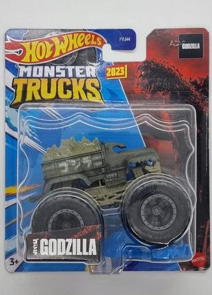 Машинка-внедорожник hot wheels monster trucks 1:64 godzilla fyj44/hkm37