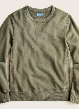 Свитшот j.crew garment-dyed sweatshirt оливковый/оливковая кофта/худи/балахон/лонгслив/свитер/толстовка