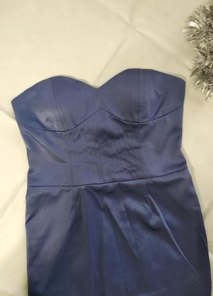 Вечірня ошатна міді сукня корсет бандо бюсти сизого кольору пуш ап 2023 20247 фото