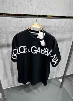 Футболка в стилі dolce gabbana чорна котон
