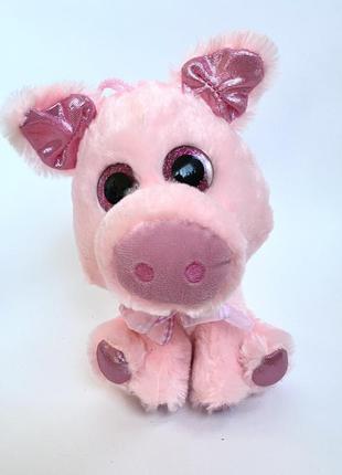 Мягкая игрушка глазастик поросёнок розовый простенок свинка