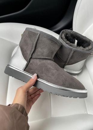 Угги угги угг ugg mini grey chromium1 фото