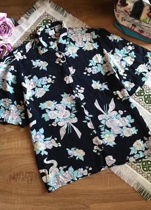 Блуза в цветы 100%вискоза1 фото