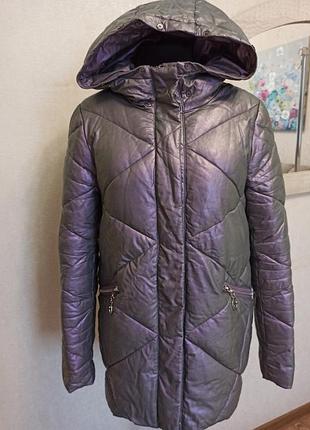 Куртка жіноча з екошкіри зимова