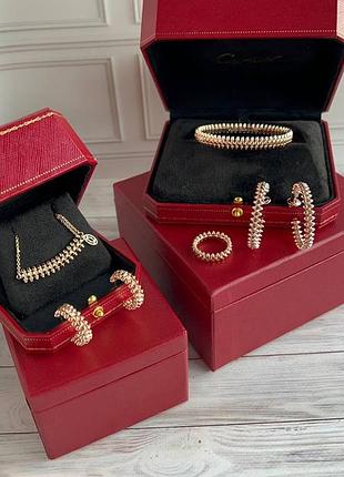 Комплект  в стилі cartier clash колье браслет каблучка сережки