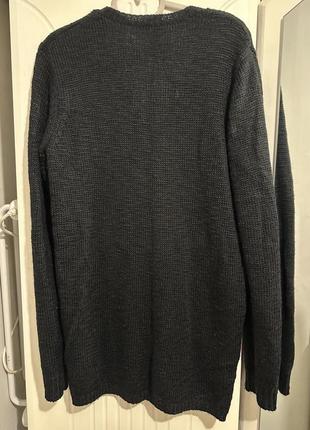 Удлиненный черный свитер с шерстью платья-свитер mohito x anja rubik8 фото