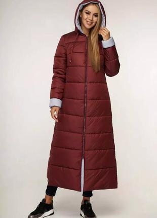 Женское длинное пальто пуховик большие размеры 44-58 размеры разные цвета1 фото
