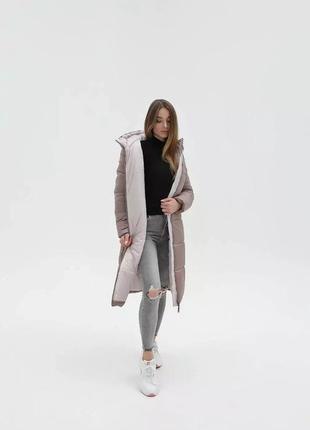 Практичный женский пуховик пальто средней длины большие размеры 44-54 размеры разные цвета4 фото
