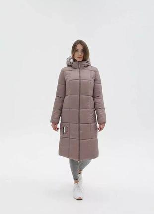 Практичный женский пуховик пальто средней длины большие размеры 44-54 размеры разные цвета1 фото