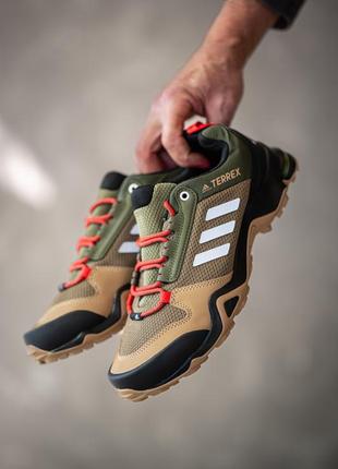 Чоловічі теплі кросівки adidas terrex ax3 gtx brown khaki коричневі хакі