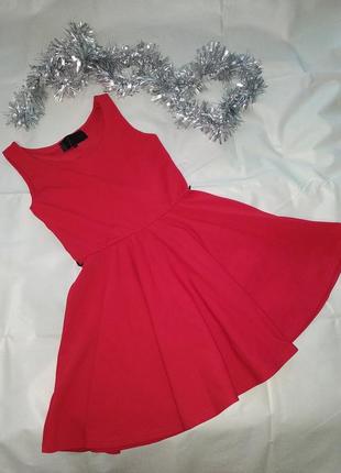 Красное платье солнце клеш мерлин монро майка праздничная новогодняя вечерняя миди2 фото
