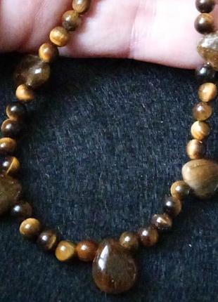 Чокер тигровый глаз