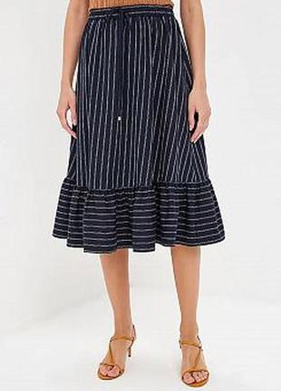 Асимметричная юбка в полоску трикотаж в полоску